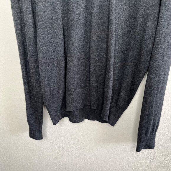 Boss Hugo Boss Mens Dark Gray V-Neck Cotton Wool Blend Pull Over Sweater Large - Picture 5 of 9